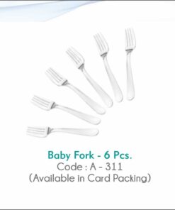 Baby Fork - 6 pcs card pack 1.5 mm thickness mirror polish