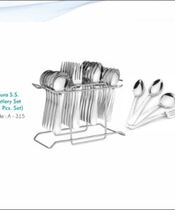 Cutlery Set- 24 Pcs Set with S.S. Wire Stand 1.5 mm thickness mirror polish cutlery