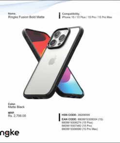 Ringke Fusion Bold Matte Black For Iphone 15