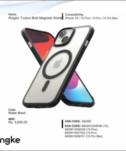 Ringke Fusion Bold Magnetic Matte Black For Iphone 15