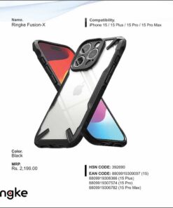 Ringke Fusion-X Black For Iphone 15
