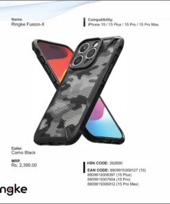 Ringke Fusion-X Camo Black For Iphone 15