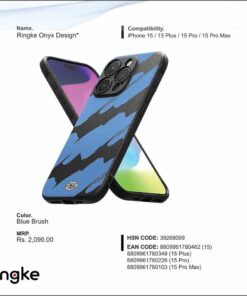 Ringke Onyx Design Blue Brush For Iphone 15