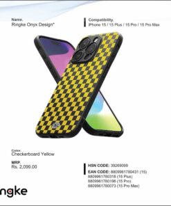 Ringke Onyx Design Checkerboard Yellow For Iphone 15