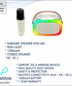 Pebble Chorus Karaoke Speaker With Mic