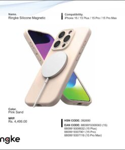 Ringke Silicone Magnetic Pink Sand For Iphone 15