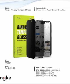 Ringke Privacy Tempered Glass For Iphone 15