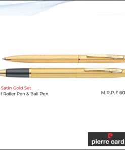 Pierre Cardin Kriss Satin Gold Set Of Roller Pen & Ball Pen