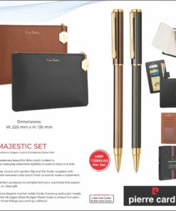 Pierre Cardin Majestic Set Of Premium Zipper Clutch & Emperor Roller Pen