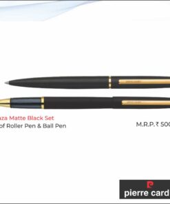 Pierre Cardin Monza Matte Black Set Of Roller Pen  &  Ball Pen
