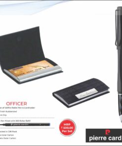 Pierre Cardin Officer Set Of Vellfire Roller Pen & Cardholder