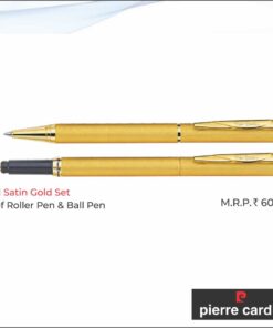 Pierre Cardin Pearl Satin Gold Set of Roller Pen & Ball Pen