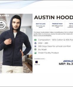 Jack and Jones Austin Hoodie - Navy Blue