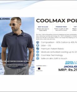 Jack and Jones Coolmax Polo Tshirt - Navy Blue