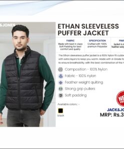 Jack and Jones Ethan Sleeveless Puffer Jacket- black