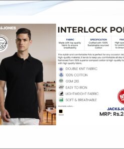 Jack and Jones Interlock Polo Tshirt - Black