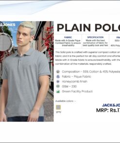 Jack and Jones Plain Polo Tshirt - Grey
