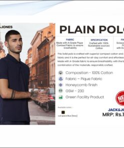 Jack and Jones Plain Polo Tshirt - Navy Blue