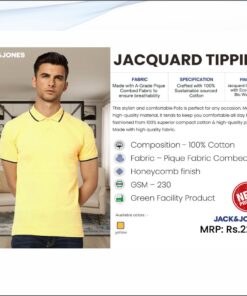 Jack and Jones Jacquard Polo Tshirt - Yellow