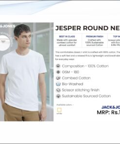 Jack and Jones Jesper Round Neck Tshirt - White