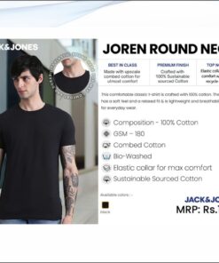 Jack and Jones Joren Round Neck Tshirt - Black