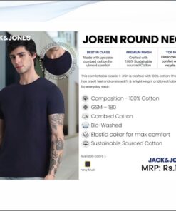 Jack and Jones Joren Round Neck Tshirt - Navy Blue