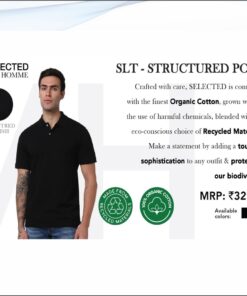 Selected Homme SLT- Structured Polo Tshirt - Black