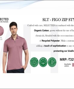 Selected Homme STL- FIGO ZIP STYLE Tshirt - Wistful Pink
