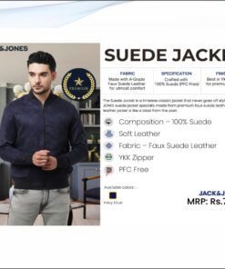 Jack and Jones Suede Jacket - Navy Blue