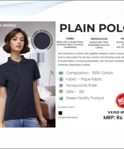 Vero Moda Plain Polo Tshirt - Navy Blue