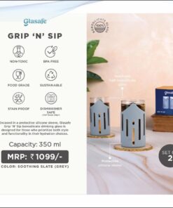 Glasafe Grip N Sip Soothing Slate Grey - 350 ml