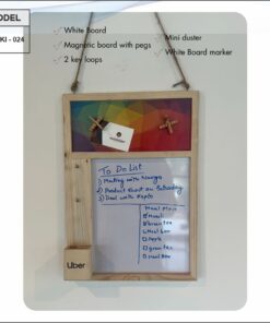 Magnetic Board, 2 Key Holder, White Board, Mini Magnet, Marker And Duster