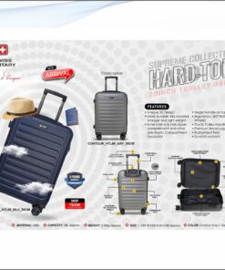 Swiss Military Contour - 55 cms (20 inches appx) Hard Top Trolley Bag - Grey
