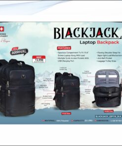 Swiss Military Black Jack Laptop Backpack