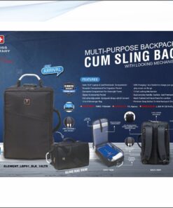 Swiss Military Element Laptop Backpack Cum Sling Bag