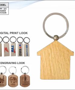 Wooden Keychain - House Shape