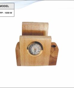 Wooden Foldable Mobile Stand With Clock