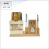 Wooden Pen Stand And Mobile Stand With Clock