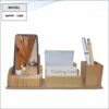 Wooden Mobile Stand With VC Holder, Note Pad Holder And Pen Stand