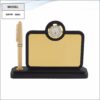 Wooden Pen Stand With Clock And Pen