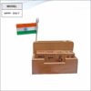 Wooden Pen Stand With Flag And Calendar