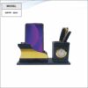 Wooden Pen Stand With Clock And Mobile Stand
