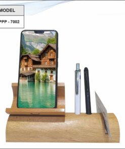 Wooden Mobile Stand With VC Holder And Pen Stand