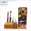 Wooden Mobile Stand With VC Holder, Note Pad Holder And Pen Stand