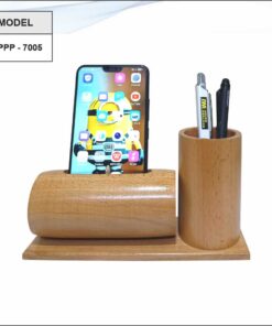 Wooden Mobile Stand With VC Holder And Pen Stand
