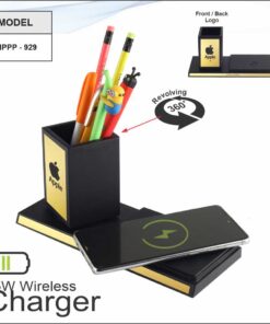 Wooden Pen Stand With Wireless Charger