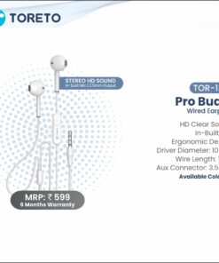Toreto Pro Buds 2 Wired EarphoneWith Mic