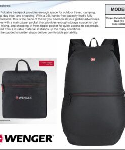 Wenger, Packable Backpack, Black