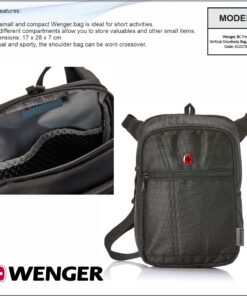 Wenger, BC First, Vertical Crossbody Bag, Black