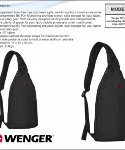 Wenger, BC Fun, Monosling Bag, Black